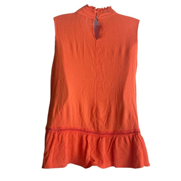 And The Why Women Tunic Top S Orange Crochet Paisley Gauzy Lace Cottage Boho Y2K - Picture 3 of 11